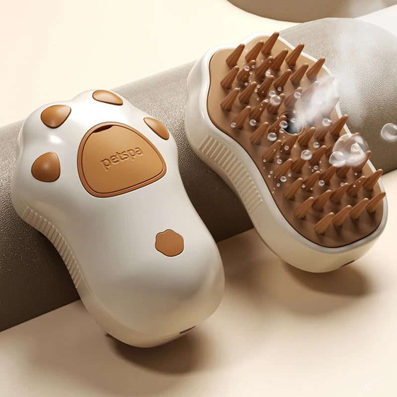 Katzenbürste GroomiSoft 3in1 | Massage-, Bade- & Pflegekamm | Weiche Silikonborsten | In Rosa oder Braun