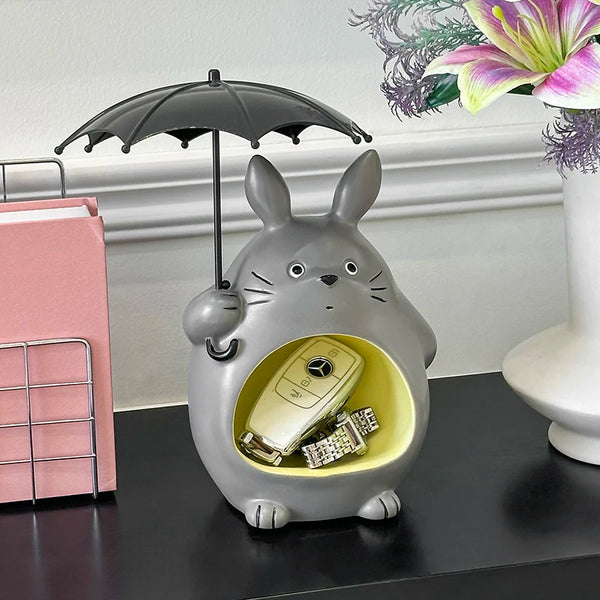 Totomi Schlüsselablage Figur | Niedliches Cartoon-Design | Totoro-inspirierte Deko | Für Wohnzimmer & Schlafzimmer
