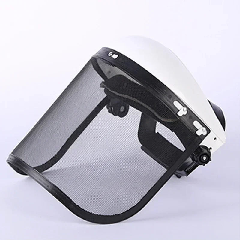 SafeCut Schutzhelm | Edelstahl-Gesichtsschutz für Garten & Bau | Vollmaske gegen Spritzer & Schläge | 39×20 cm