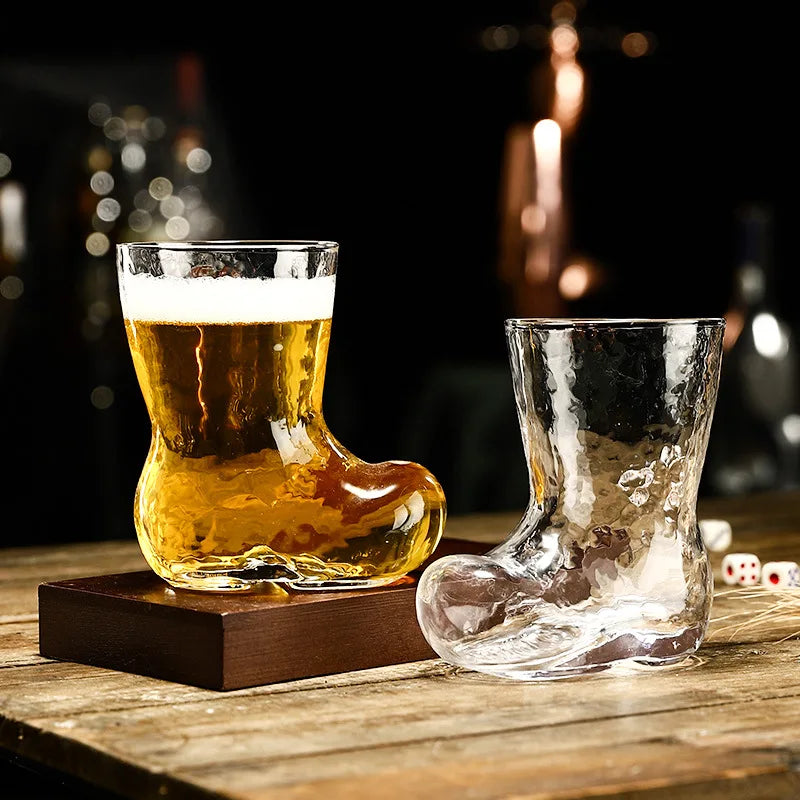ProstStiefel Bierglas Stiefel | 300 ml | Traditionelles Partyglas | Robustes Qualitätsglas | 12×8×5 cm