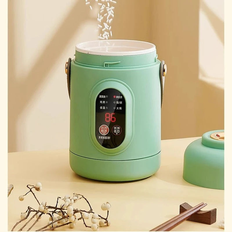 NutriCook One Elektrischer Mini-Kochtopf 1L | Tragbarer Schongarer & Suppenbereiter | Smart Timer-Funktion | Für Büro & Zuhause