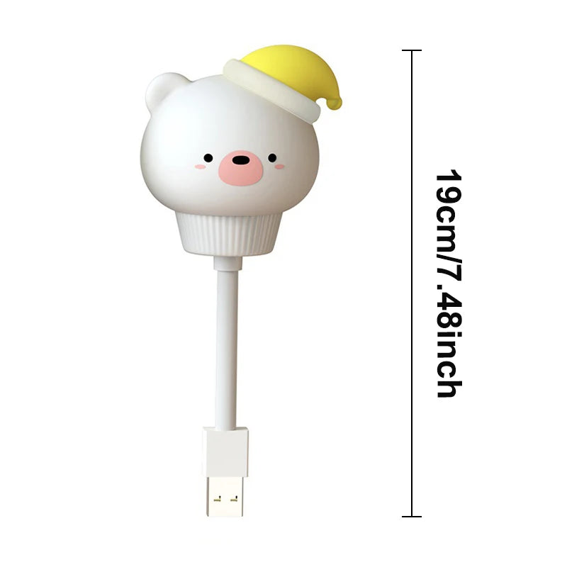 Lumiboo LED Nachtlicht für Kinder | USB oder Fernbedienung | 3 Helligkeitsstufen | Niedliches Tierdesign | 6,8 x 6 x 19 cm