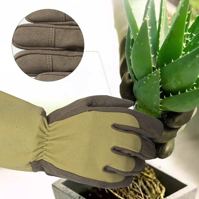 Gartenhandschuhe FLORAHAND | Dornenfest & Atmungsaktiv | Lange Rosenhandschuhe für Damen | 1 Paar