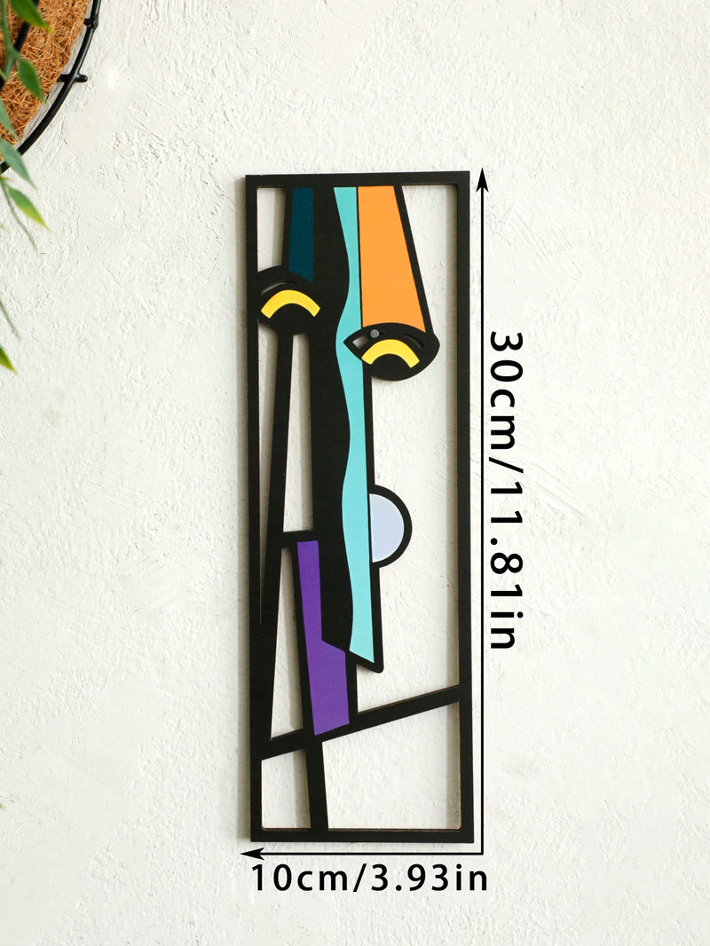 Aurevo Wanddeko Holz | Abstraktes Gesicht | Moderne Wandkunst | Für Wohnzimmer, Schlafzimmer & Büro