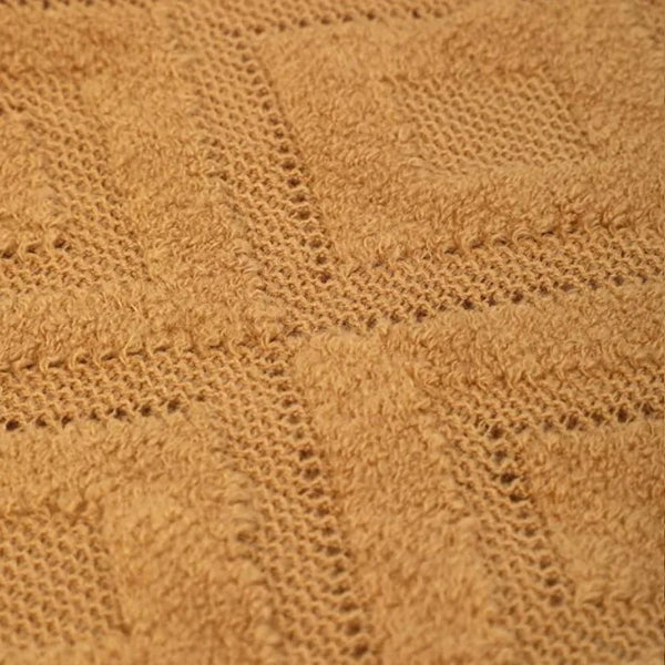 AuriLoom Chunky Knit Decke | Luxuriöse Strickdecke mit Fransen | Weich & Stilvoll | Für Sofa, Bett & Home Decor