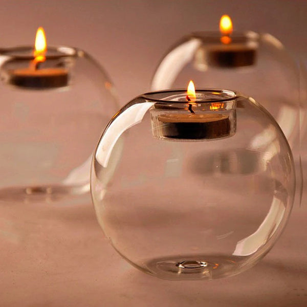 LUMORIA Glas-Teelichthalter | Transparent & Minimalistisch | Für Romantische Deko & Events