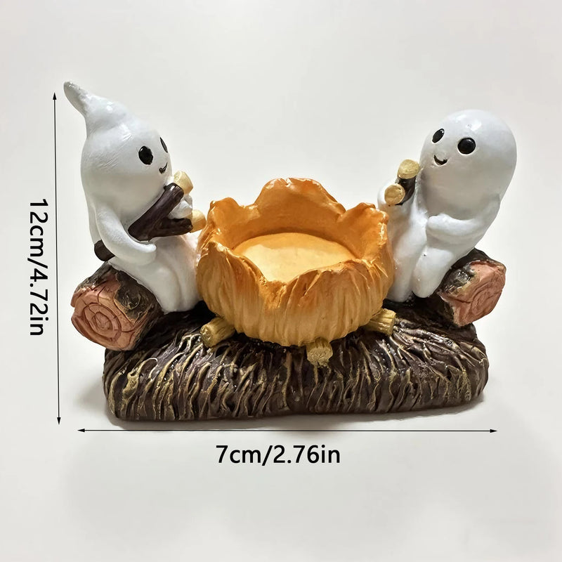 SpiritFlame | Halloween Geister-Lagerfeuer Halter | Flacker-Effekt & Metallständer | Deko ohne Kerzen