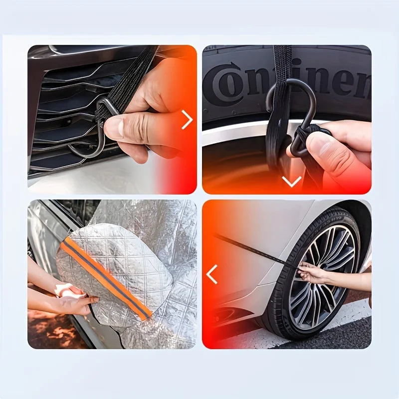 FrostShield Max | Auto Frontscheibenabdeckung | Wind- & Frostschutz | Sonnenschutz & Eisschutz in Einem | Ganzjahresabdeckung