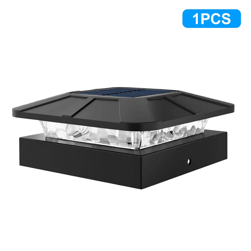 LumiCap Solar-Pfostenkappen-Licht 10 × 10 cm | 3‑Farben LED mit 2 Helligkeitsstufen | IP65 Solar-Zaunleuchte fürs Garten-Holzpfosten