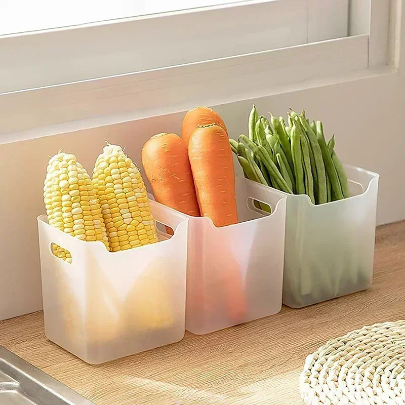 Frisquella Kühlschrank Aufbewahrungsbox 11,8×9,8×12 cm | Transparent & stapelbar | Für Obst, Gewürze & Frischeorganisation