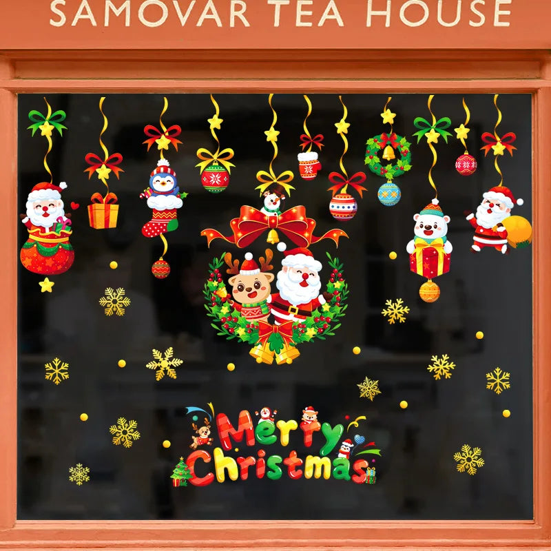 Frostelle | Weihnachts Schneeflocken Fenstersticker | 137-teilig | Wiederverwendbare PVC-Dekoaufkleber | Winter & Weihnachtsdekoration für Glasflächen