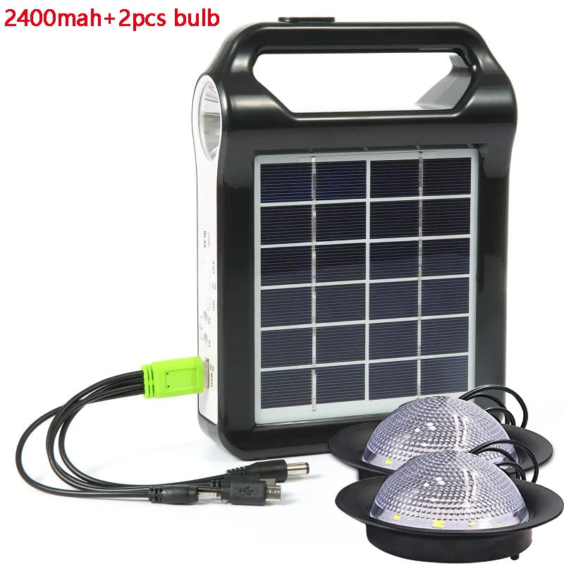 SunergyKit Tragbares Solar-Generator-Set | 15 W mit Akku & LED-Lampe | USB-Ladefunktion | Für Camping, Notbeleuchtung & Outdoor | 20,5 × 15 × 5 cm