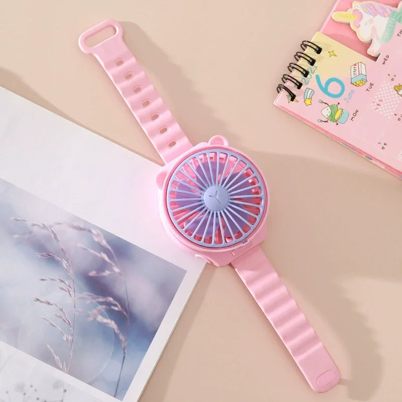 Mini-Ventilator CooliTime | Tragbarer Armlüfter im Cartoon-Design | Kreatives Geschenk für Kinder & Freunde | Für Reisen & Büro