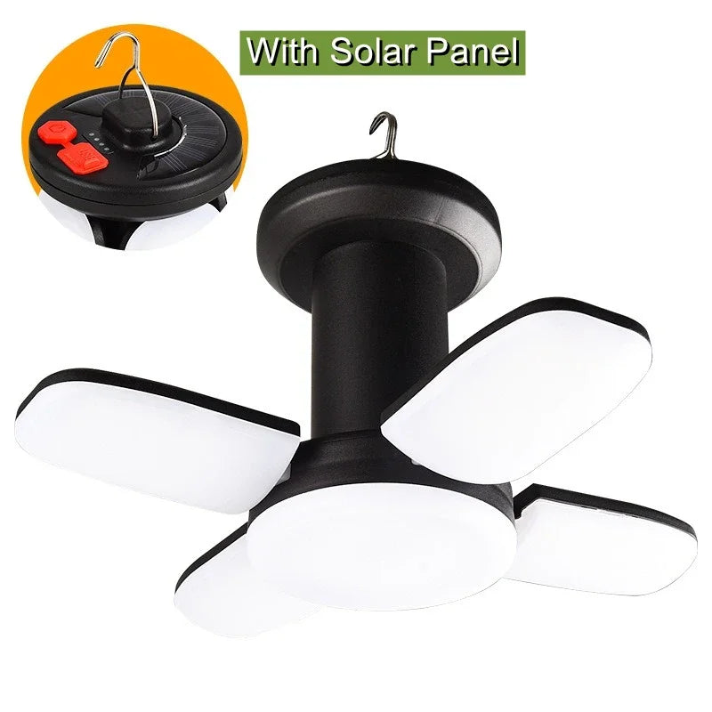LUMALITE Solar Campinglampe | USB & Solar Aufladung | 6 Lichtmodi | Faltbar & Powerbank – 1000 Lumen