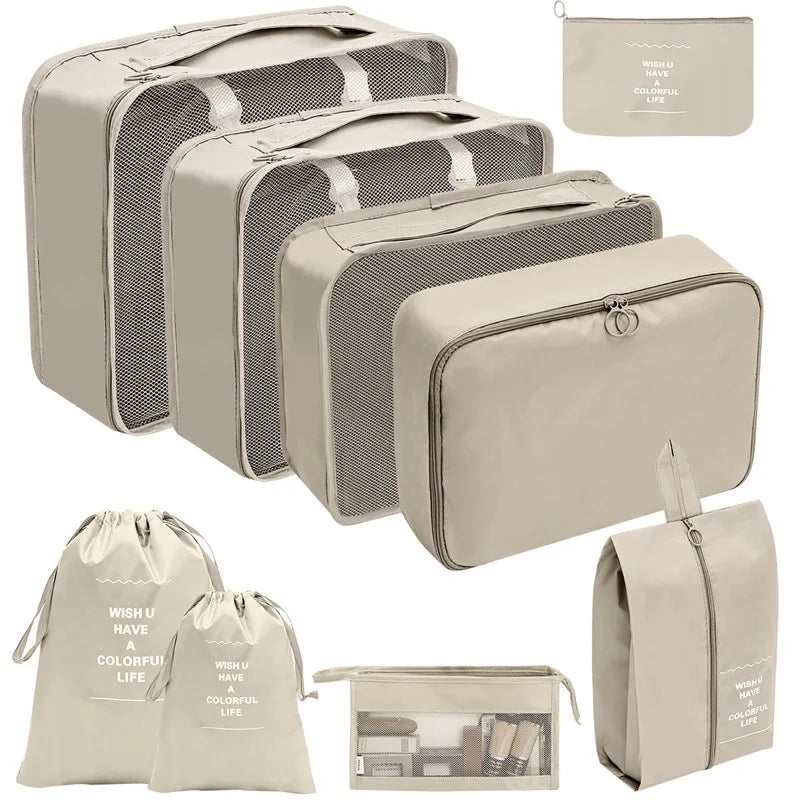 PackWunder Reise-Organizer Set 7/8/9/10-teilig | Faltbare Koffer-Organizer | Für Kleidung, Schuhe & Accessoires