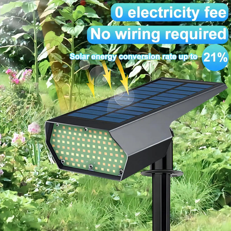 Solar-Spotlight LumiYard 92LED | 2-farbige Gartenbeleuchtung (Warm-/Kaltweiß) | IP65 Wasserdicht & Automatischer Dämmerungssensor