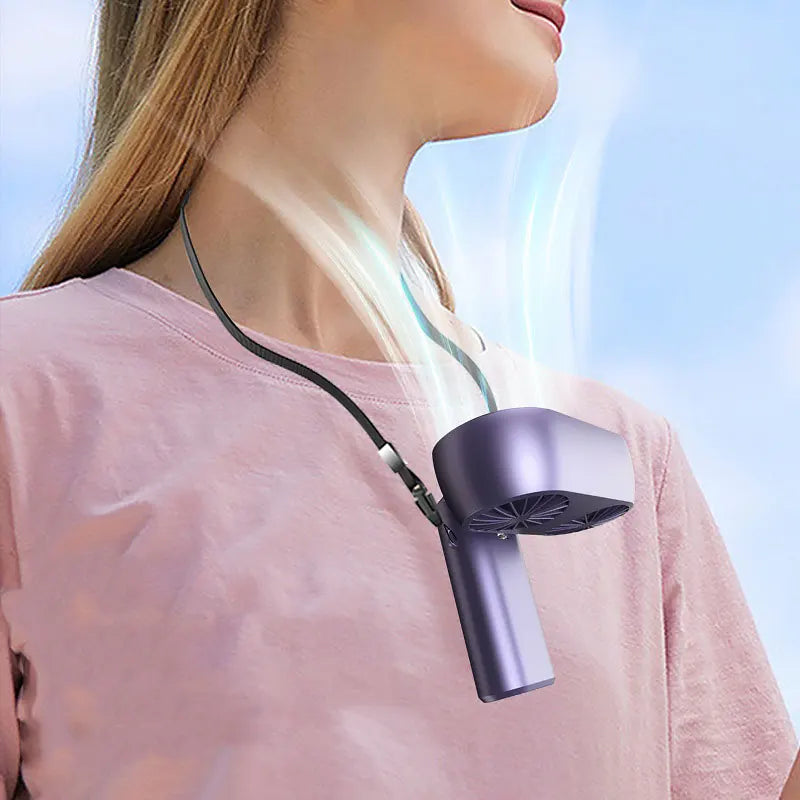 TwinBreeze Go Doppel-Turbo Faltventilator | 5 Geschwindigkeiten | USB-Aufladung | Tragbarer Handventilator für Sommer & Reisen