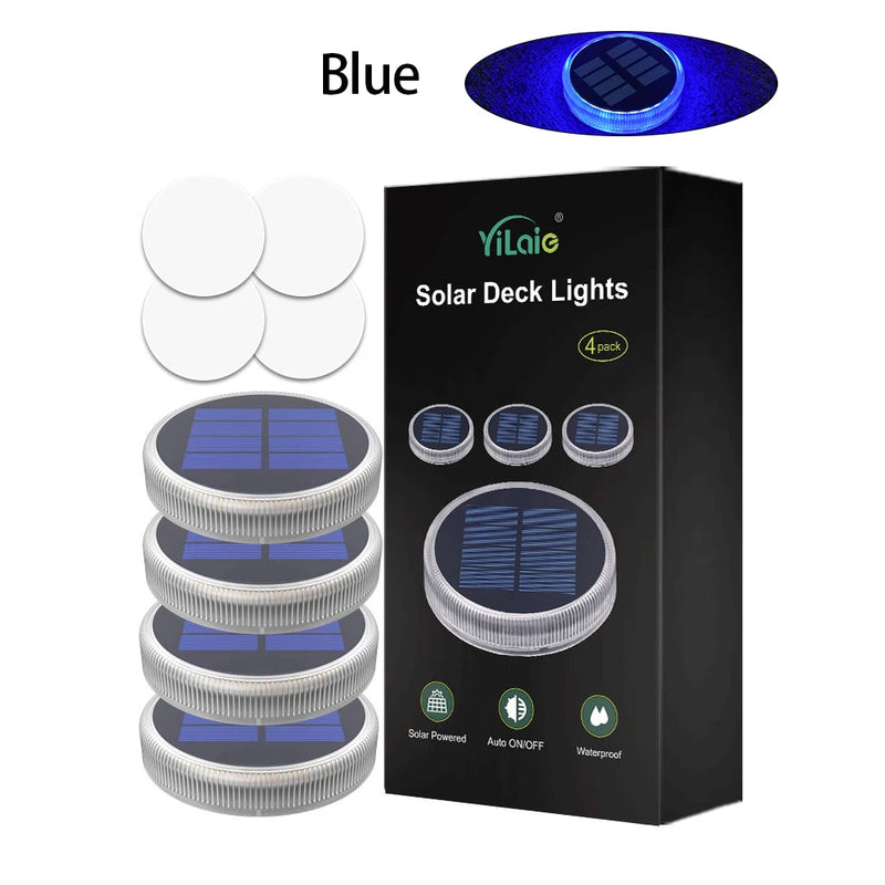 Solvix StepLights | 4er-Set Solar-Bodenleuchten | IP68 Wasserdicht | Klebemontage ohne Bohren | Für Garten, Terrasse & Wege