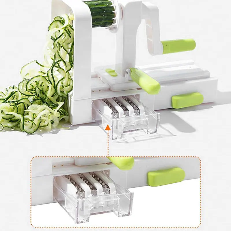 SpiraChef Gemüsespiralschneider | 5-in-1 Spiralschneider & Hobel | Mit Saugfuß & Klappdesign | Für Zoodles, Gemüse & Obst