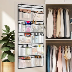 Tür-Hängeorganizer Storiva PocketMax | Mit 5 großen Fächern | Hängeregal für Tür & Schrank | Grau | Platzsparende Aufbewahrung