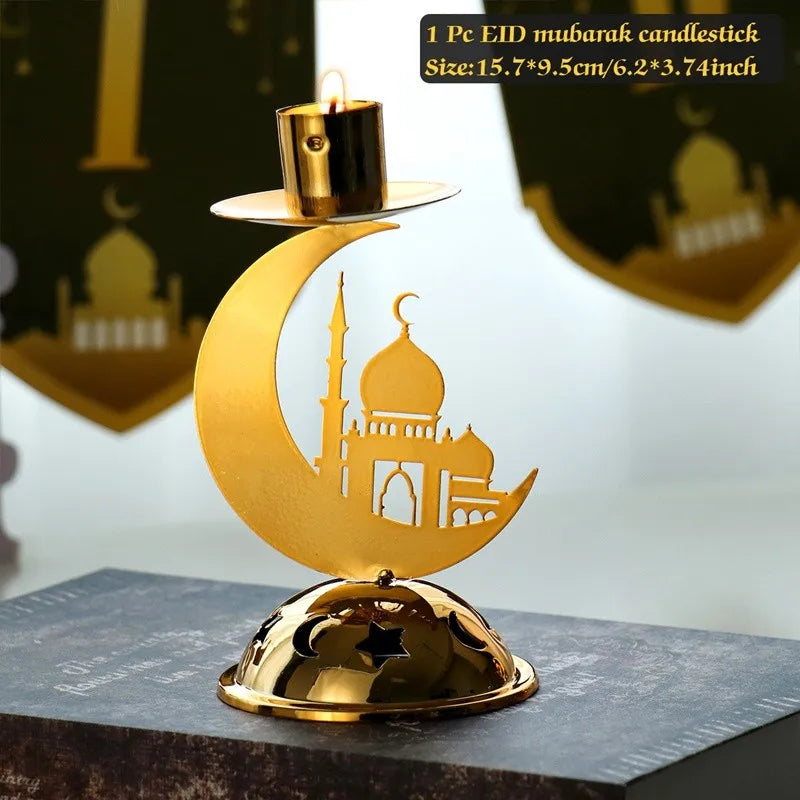 LumiNoor Ramadan Kerzenhalter | Mond-Design | Stimmungsvolle Deko | Metall