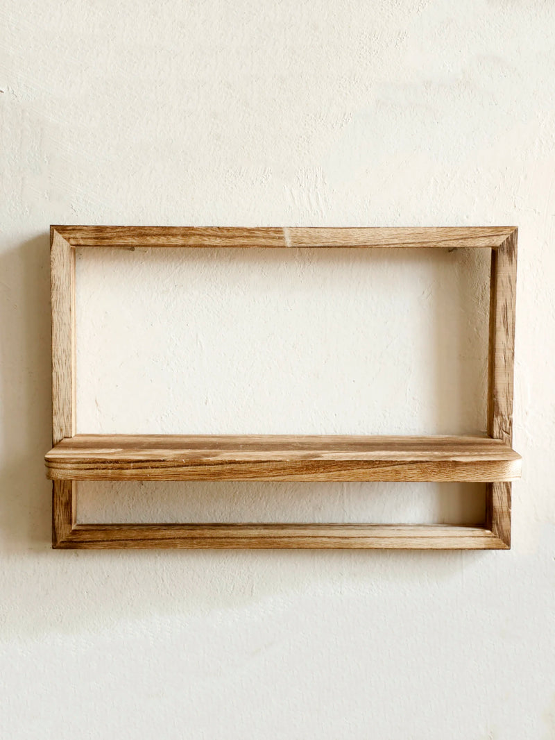 Rustora Wandregal | Schweberegal Massivholz | Rustikaler Boho-Stil | Platzsparende Wanddeko