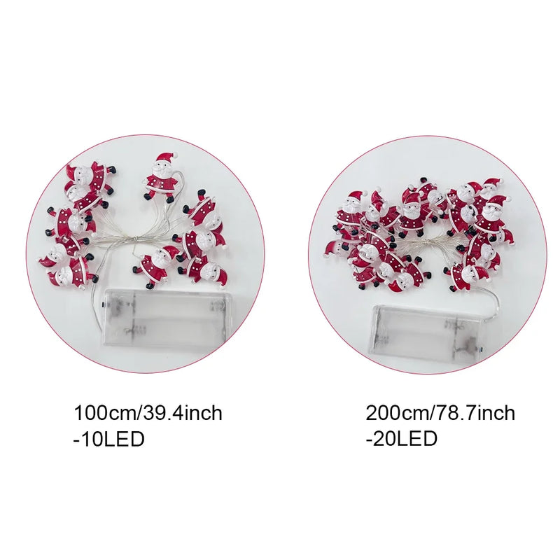 LumiNoel LED-Lichterkette | Weihnachtsdeko mit Santa & Schneemann | Warmweißes Licht für Baum, Fenster & Zuhause