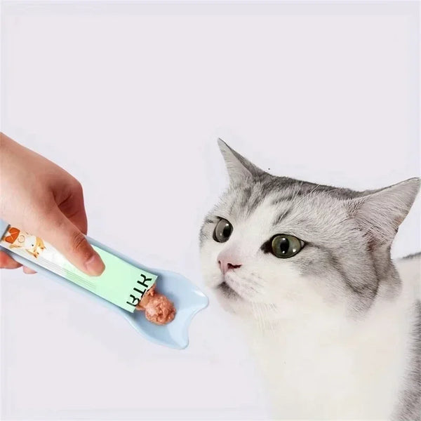 Leckiso Katzen-Futterspritze mit Löffel | Für Flüssig-Snacks & Leckerlis | Sauber & Dosiergenau | Auslaufsicher & Tierfreundlich