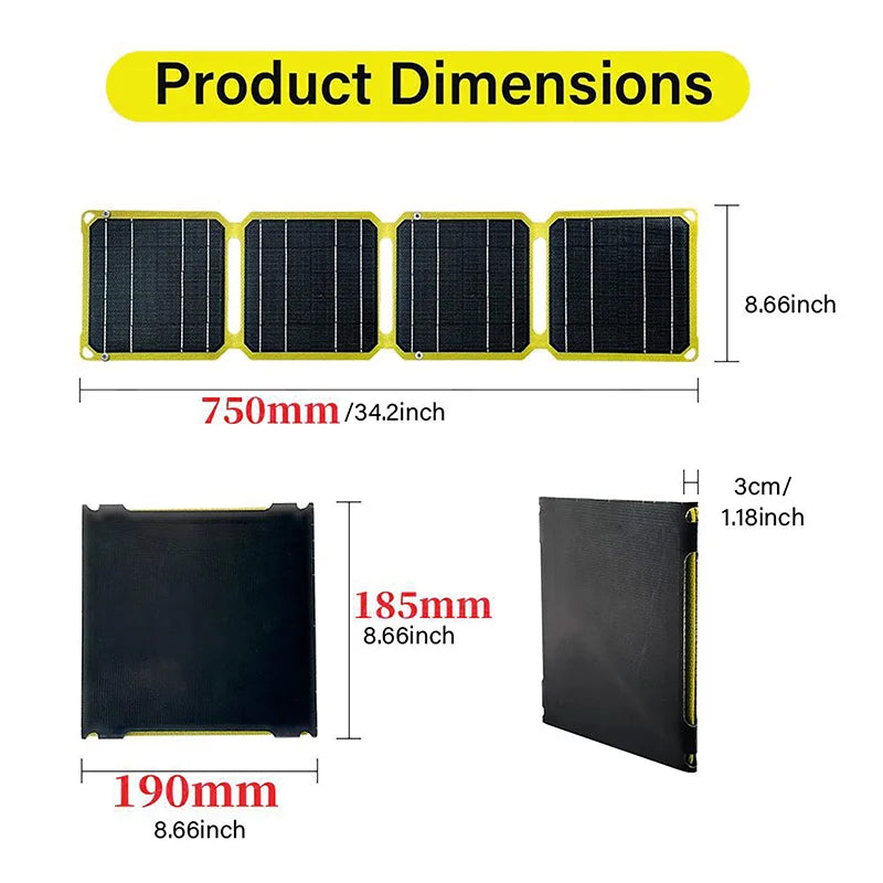 SolarNomad Flexibles Solar-Panel zum Falten | 30W/40W | Monokristallin & ETFE | Schnellladefunktion & USB-Ausgang | Für Reisen, Camping & Outdoor