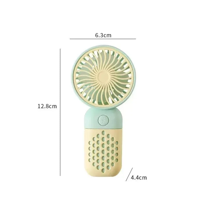 BriseBär Mini Handventilator | Tragbar & Wiederaufladbar | Leise & Duftfunktion | Pastellfarben