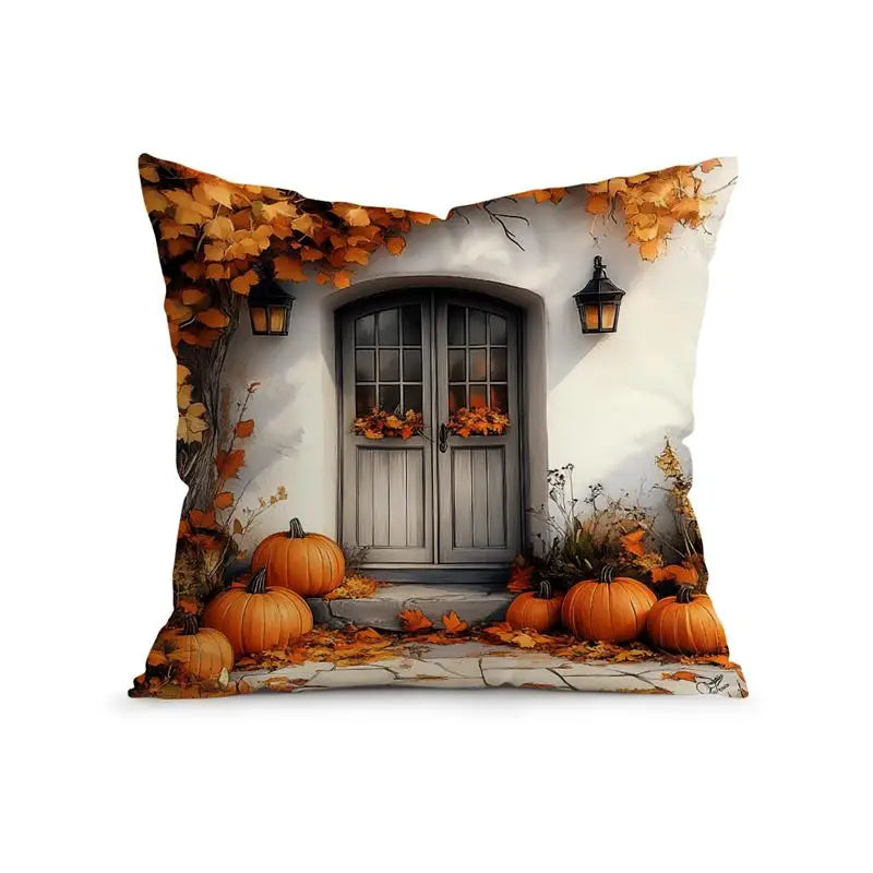 LaubTraum | Zierkissenbezug Retro-Herbst | Dekorativer Akzent fürs Sofa | Polyester 45×45 cm