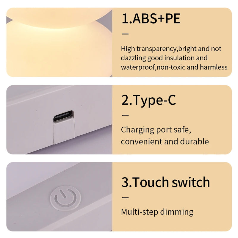 AuraGlow LED-Tischlampe | 16 RGB-Farben & Warmweiß | Touch-Dimmung | USB-Betrieb | 3W