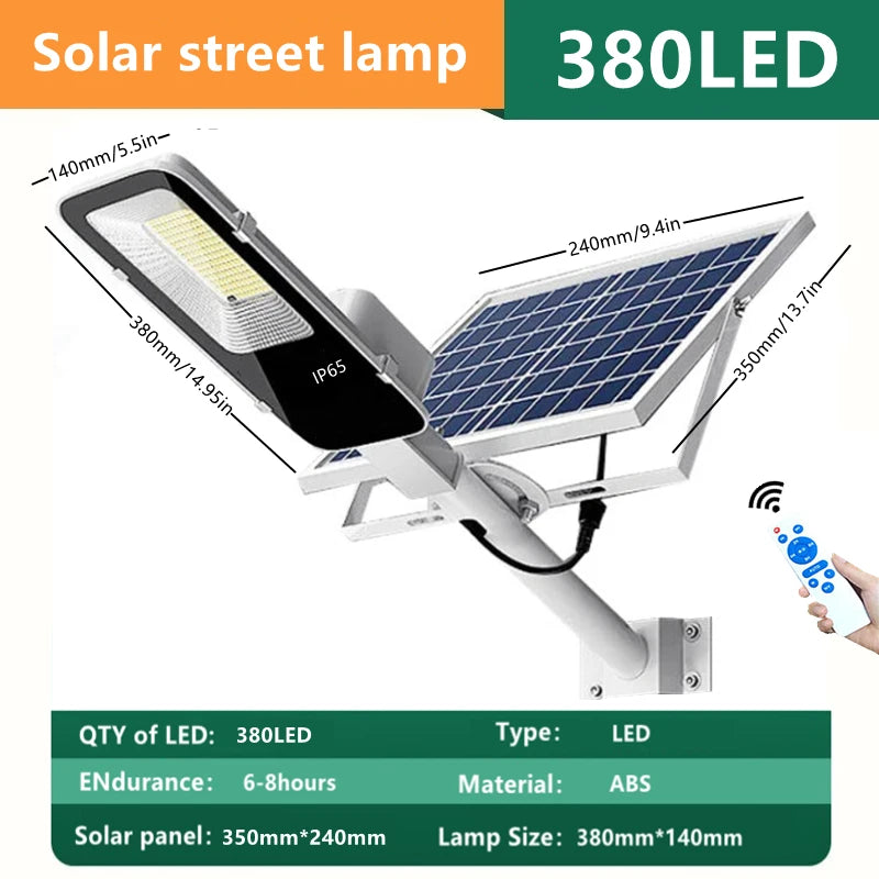LUMARIX Solar Straßenleuchte | 300W Ultrahell | IP65 | Mit Fernbedienung & Dämmerungssensor