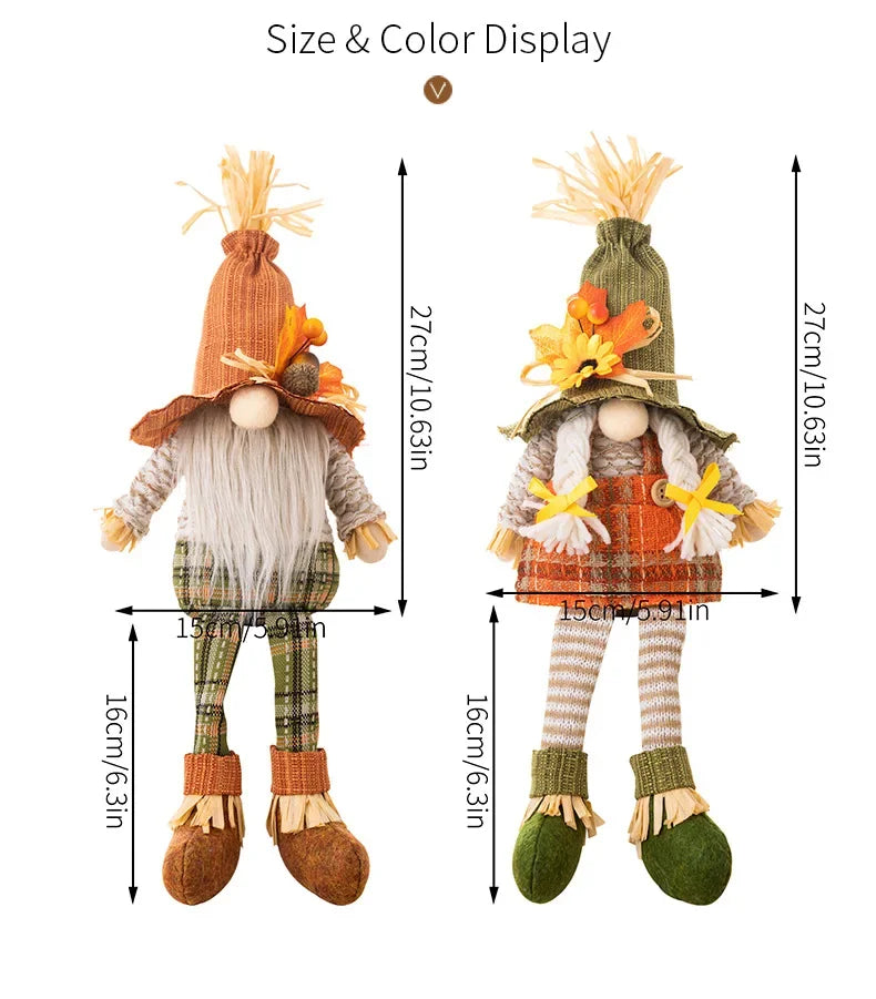 Herbst-Wichtel PumpkinGnome | Mit Kürbis, Sonnenblume & Ahornblatt | Dekofigur für Erntedank & Herbst