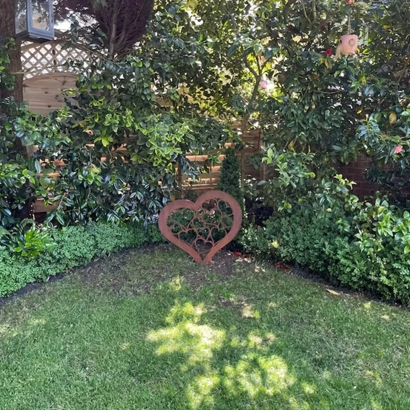 HEARTORA Gartenstecker Herz | Rostoptik Metall | Rustikale Deko für Weihnachten, Ostern & Garten