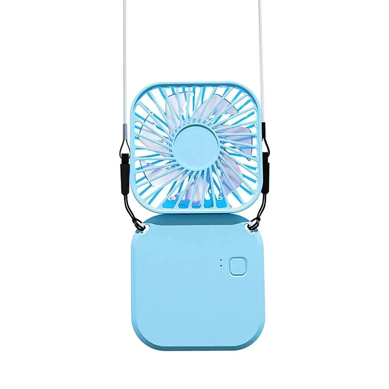 Mini-Ventilator AirFlip | 3-in-1 Hand-, Tisch- & Halsventilator | USB-Aufladung | Leise & Faltbar | 14,9×7×2 cm