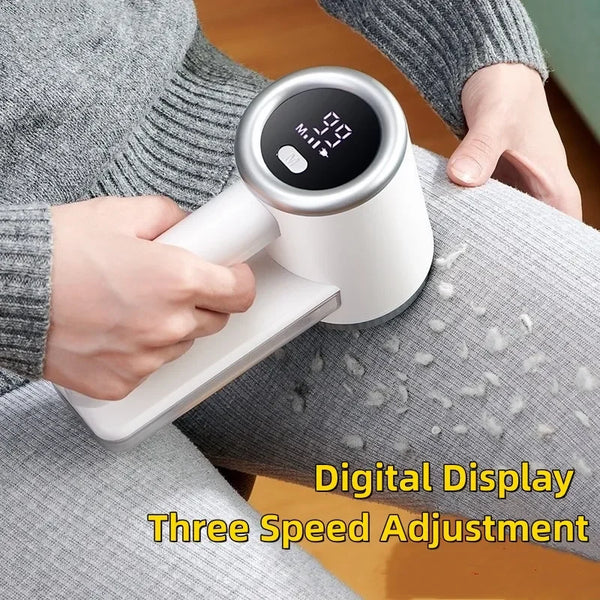 Texora Fusselentferner | Wiederaufladbar | 3 Geschwindigkeiten | LED Display | 2000 mAh Akku