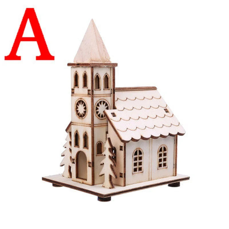 LED Holzhaus Weihnachtsdekoration | Leuchtendes Dekohaus aus Holz mit warmem Licht | Für Fenster, Tisch & Baum | Nordilux