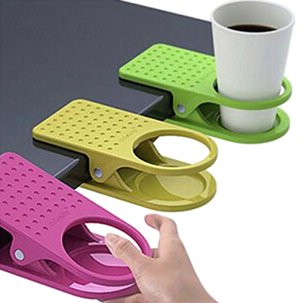 ClipCupPro Tisch-Getränkehalter | Praktischer Becher-Clip für Schreibtisch & Büro | Platzsparender Halter für Tassen, Dosen & Flaschen