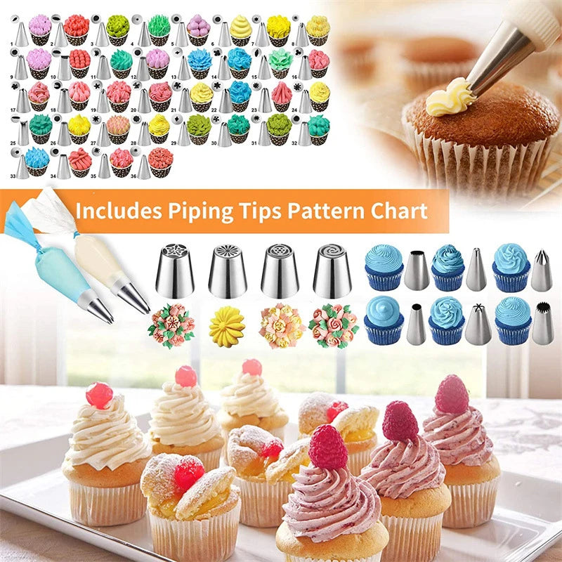 Bakoria MasterKit Tortendeko-Set 236-teilig | Spritzbeutel & Tüllen aus Edelstahl | Komplettset für Backfans