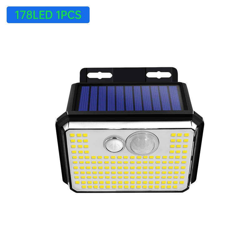 Solentra Solar Wandleuchte Außen mit Bewegungsmelder | 148 LEDs | IP65 Wasserdicht | 3 Modi | Superhell & Kabellos