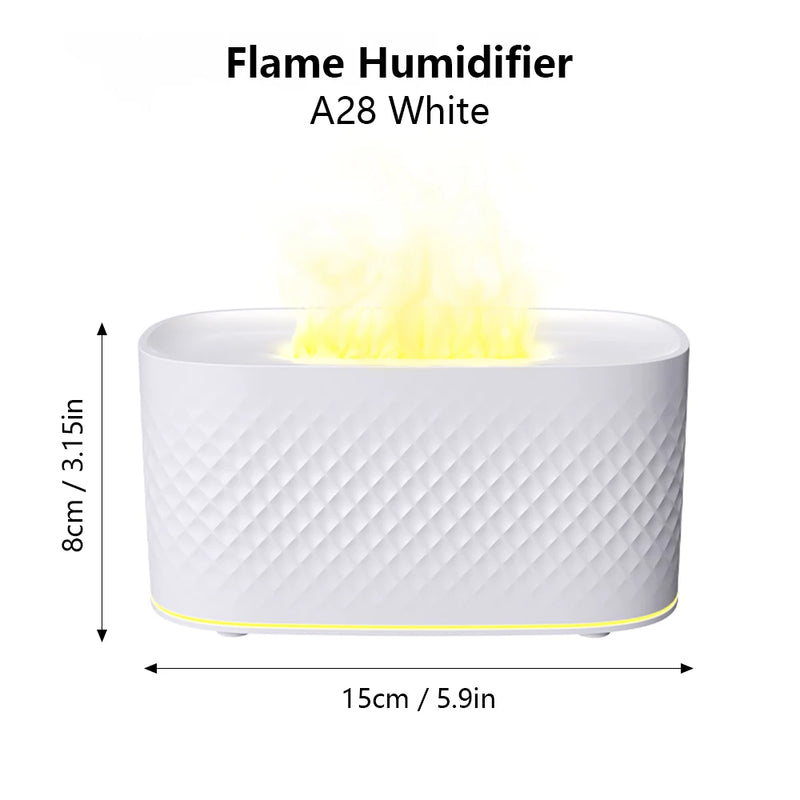 Flammen-Aromatherapie-Diffusor | Ultraschall-Luftbefeuchter mit LED-Flammeneffekt, Timer & Abschaltautomatik | USB 5V | Vulora