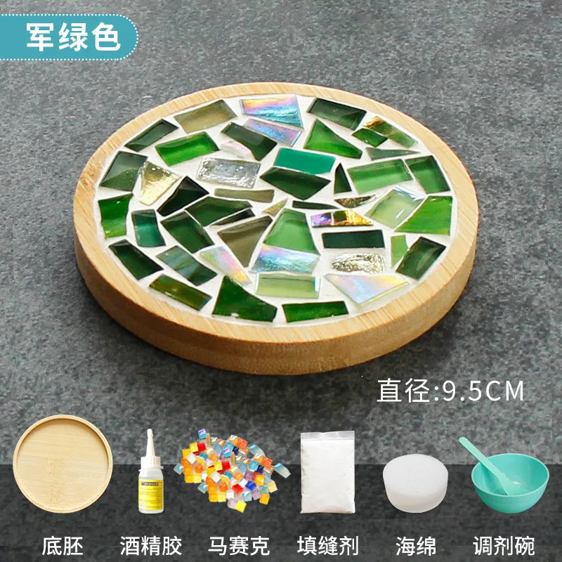 Bambus Mosaik-Untersetzer MosaicJoy | Herz & Quadrat | DIY-Bastelset für Kinder & Erwachsene