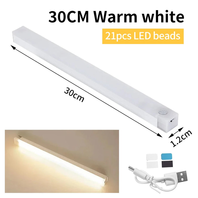 LumoSense Kabelloses LED-Nachtlicht mit Bewegungssensor | Wiederaufladbar & Dimmbar | Für Schrank, Küche & Schlafzimmer | Versch. Größen