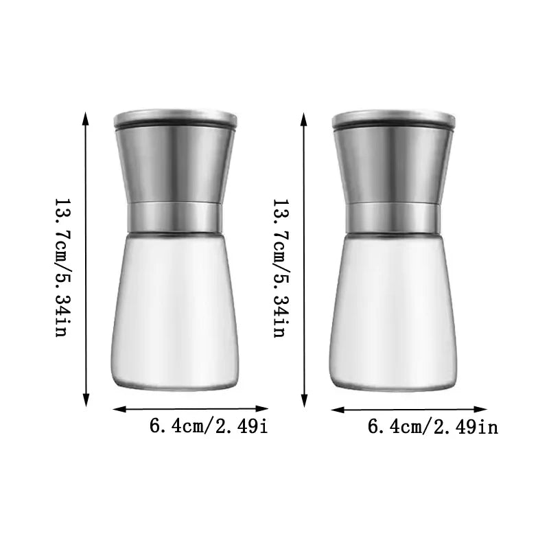 Grindora Salz- & Pfeffermühle aus Glas und Edelstahl | Gewürzmühle mit verstellbarem Mahlwerk | Für Pfeffer, Salz, Kreuzkümmel & mehr | Aromafrisch & leicht zu befüllen