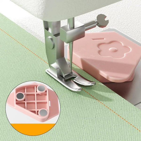 Nähmagnet StitchMate| Polygonales Design | Präzise Stofffixierung | Orange/Rosa/Grün