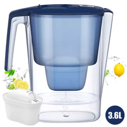 PureFlow | Wasserfilter-Kanne 3,6L | 4-Stufen-Filtration mit LED-Display | BPA-frei