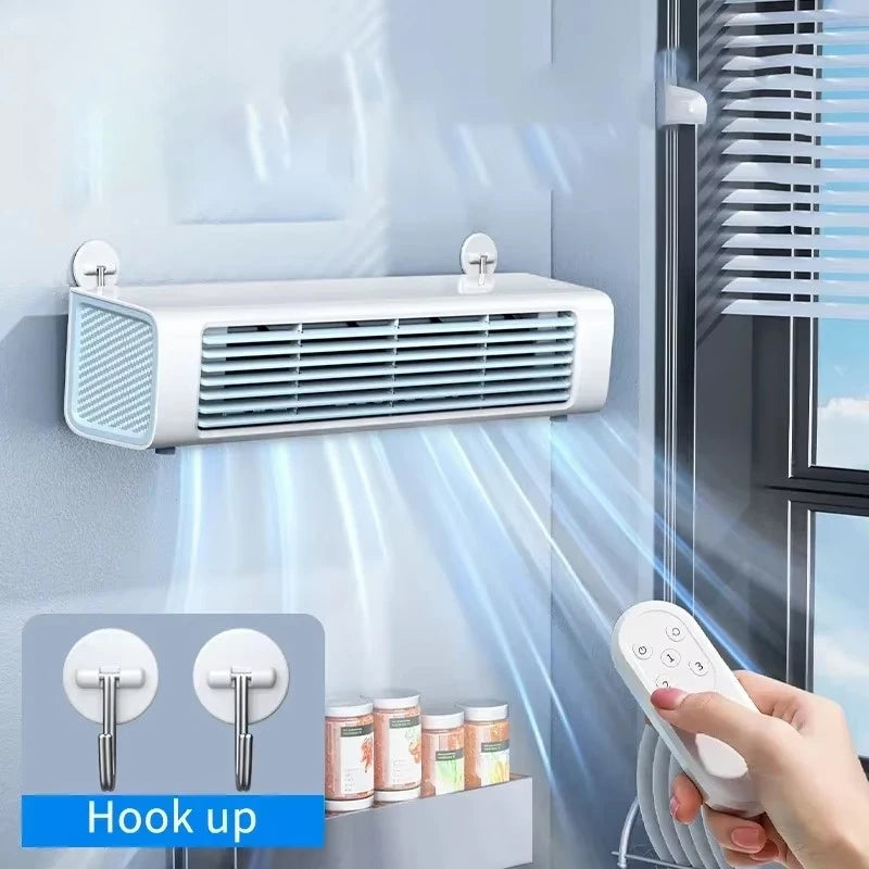 Wandventilator AeroSilence FlexFan | Blattloser USB-Ventilator mit Fernbedienung | 3 Geschwindigkeiten & Schwenkmodus | 3000 mAh Akku | Leise & modern – für Büro & Zuhause