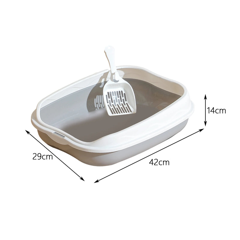 Halbgeschlossene Katzentoilette Mewlo AirClean | Spritzschutz-Katzenklo mit Anti-Streu-Pedal | Großzügige Öffnung & Belüftung | 42×29×12 cm