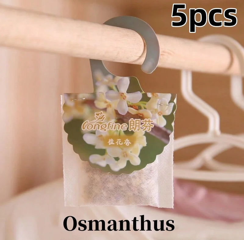 Aromessenz Duft-Sachets für Kleiderschrank & Räume | 5/10 Stück | Lang anhaltender Duft | Mit Aufhänger | Aromatherapie & Lufterfrischer